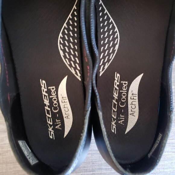 Skechers Arch Fit Must Be Mine Black Slip-On Ballet Flats Scalloped Women's 10 - Picture 6 of 12